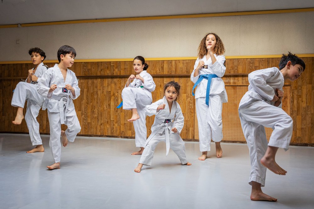 Taekwondo les, foto voor de Kidsgids (Taikwondo)